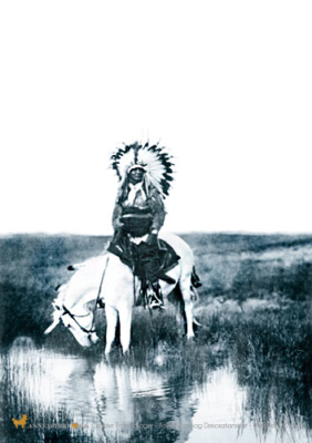 Kort og Plakater- Fotocollage, Indianer. Foto Edward S. Curtis